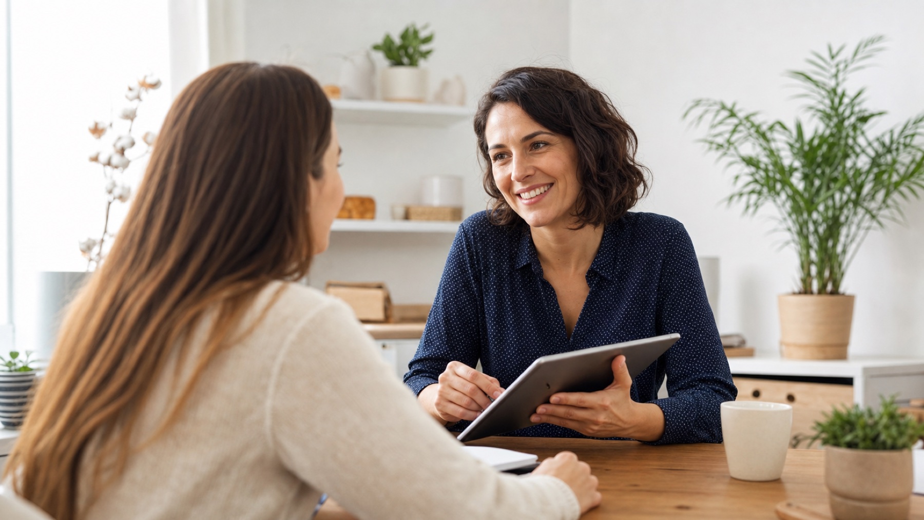 A professional providing personal support to a client